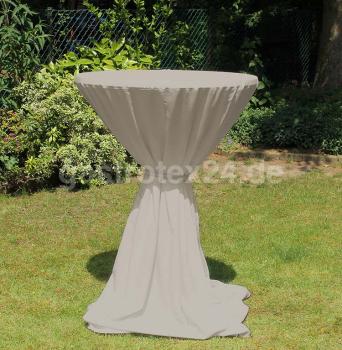 "Milano" - Stehtischhusse 85 cm rund - mit Bindeschal - 100% Polyester - 175 gr/qm - dune
